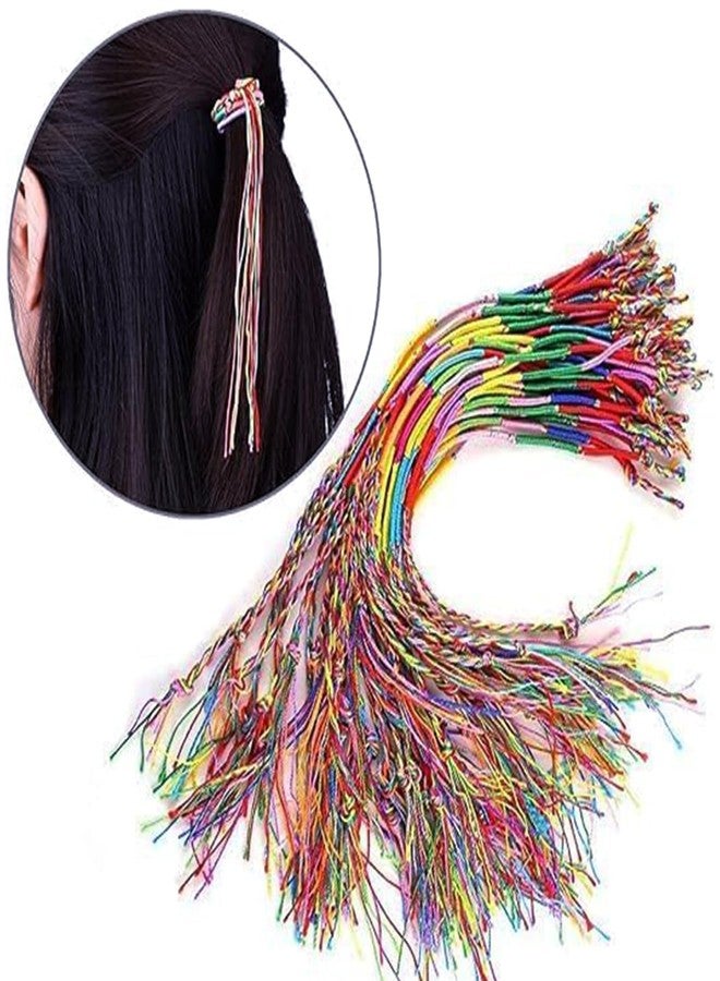 Allazone 160 PCS Handmade Braided Bracelets Thread Bracelets Assorted Colors String Thread Bracelets for Party Favors Supplies - Image 4